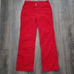 Flamingo Red Wide Leg Corduroy Pants Womens Size Large